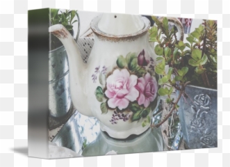 Vintage Floral Teapot By Marilyn Moseley - Jug png