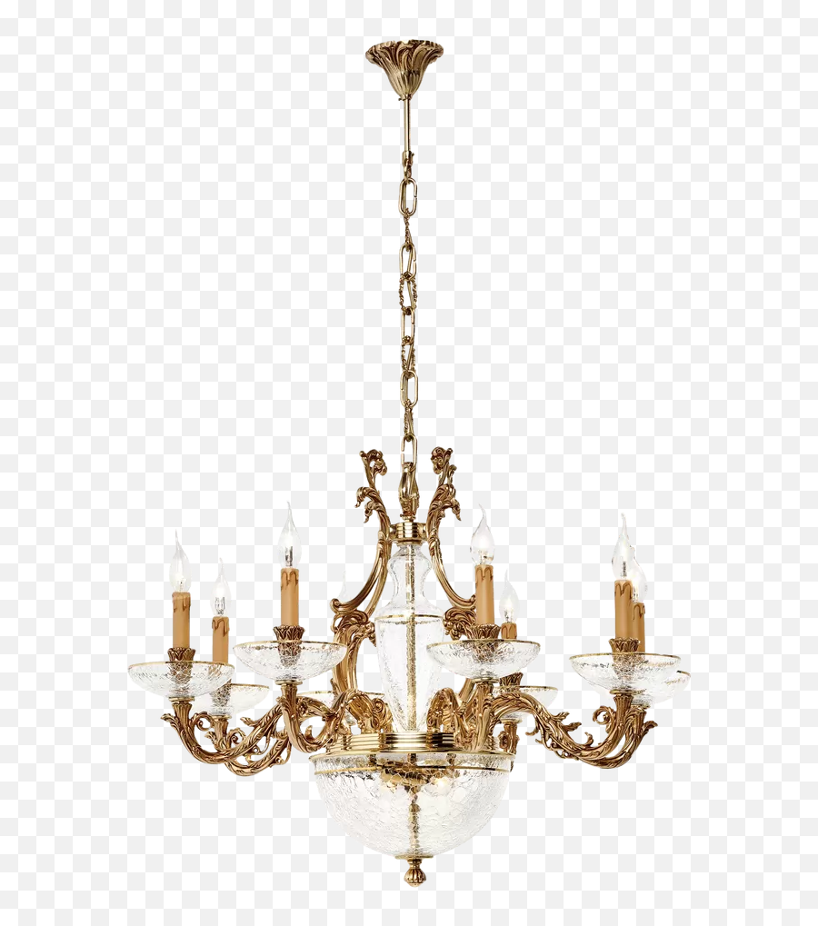 Suspension In Brass French Gold And Cracked Glass 1662 - Chandelier Png,Cracked Glass Transparent