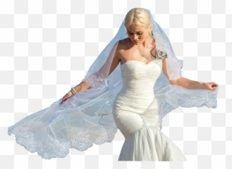 Woman Bride Dress - Bridal Veil Png,Wedding Veil Png