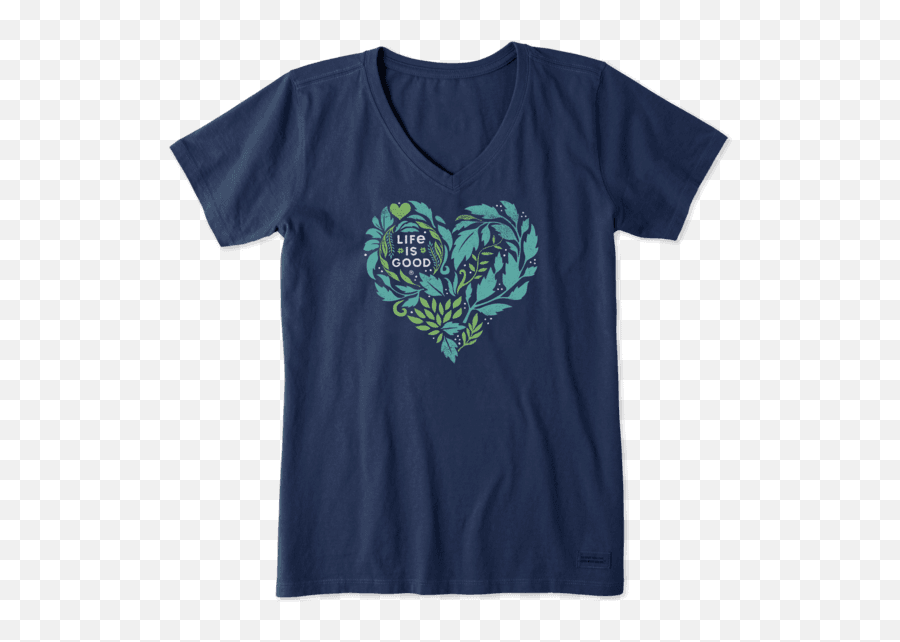 Womens Leafy Heart Short Sleeve Tee - Life Is Good Shirts Beer Png,Leafy Is Here Icon