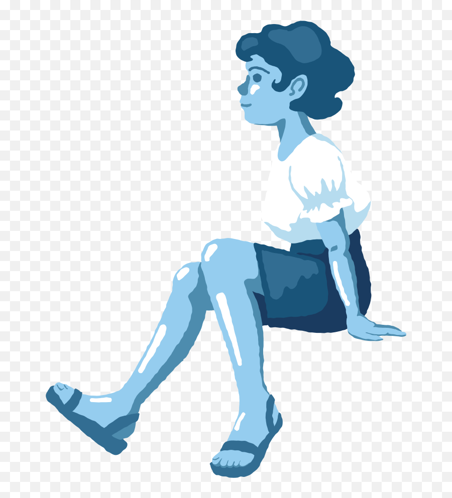 Girl Sitting Profile Illustration In Png Svg - For Running,Steven Universe Lapis Icon