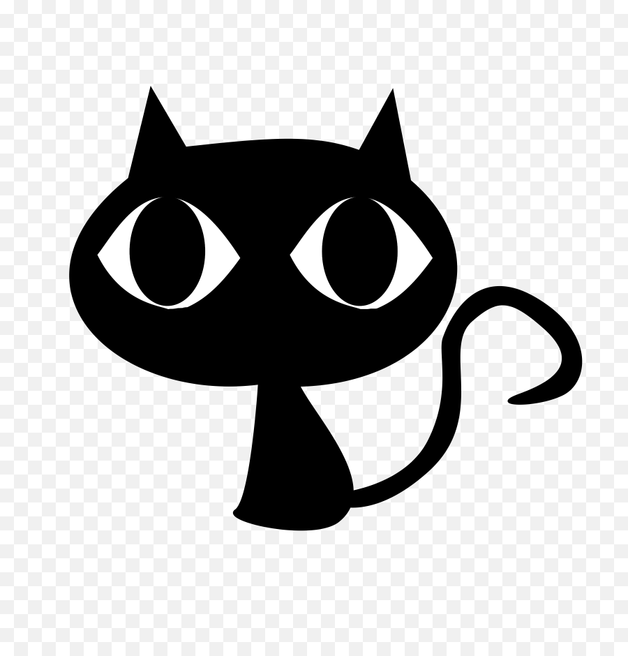Png Transparent - Black Cat Head Cartoon,Black Cat Png