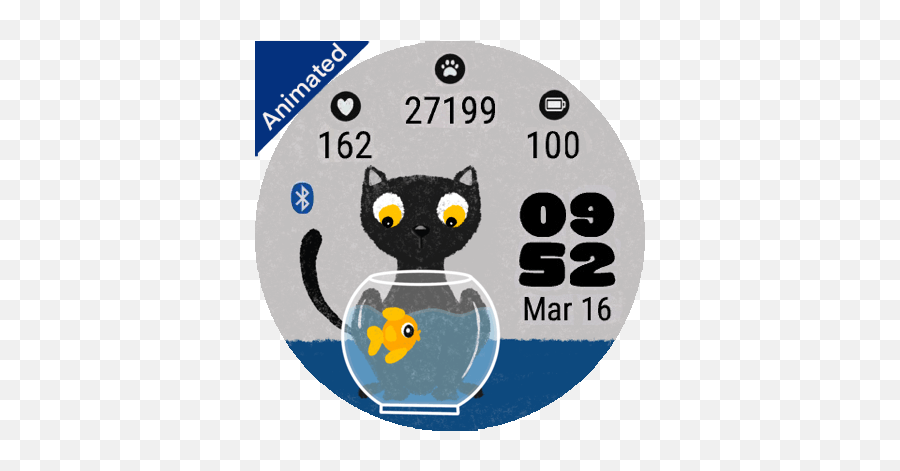 Cat Animated Garmin Connect Iq Png Cute Clock Icon
