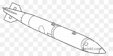Nuke Atomic Bomb Missle Weapons General Secondary Bw Rgb - Missile Png,Missle Png