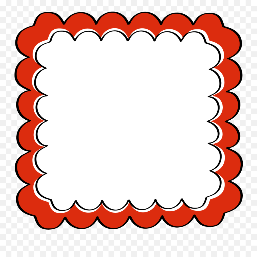 Free Clip Art For Teachers Red Scalloped Frame - Red And Dr Seuss Border Clipart Png,Black Frame Png