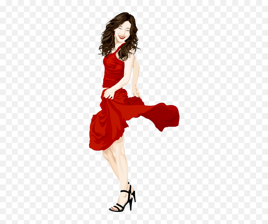 Lady In Red Dress Png Free - Woman In Red Dress Png,Red Dress Png