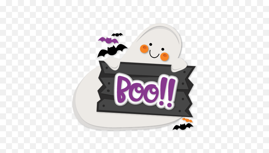 Halloween Ghost With Boo Sign Svg Cuts Scrapbook Cut File - Boo Cute Halloween Sign Png,Ghost Clipart Png