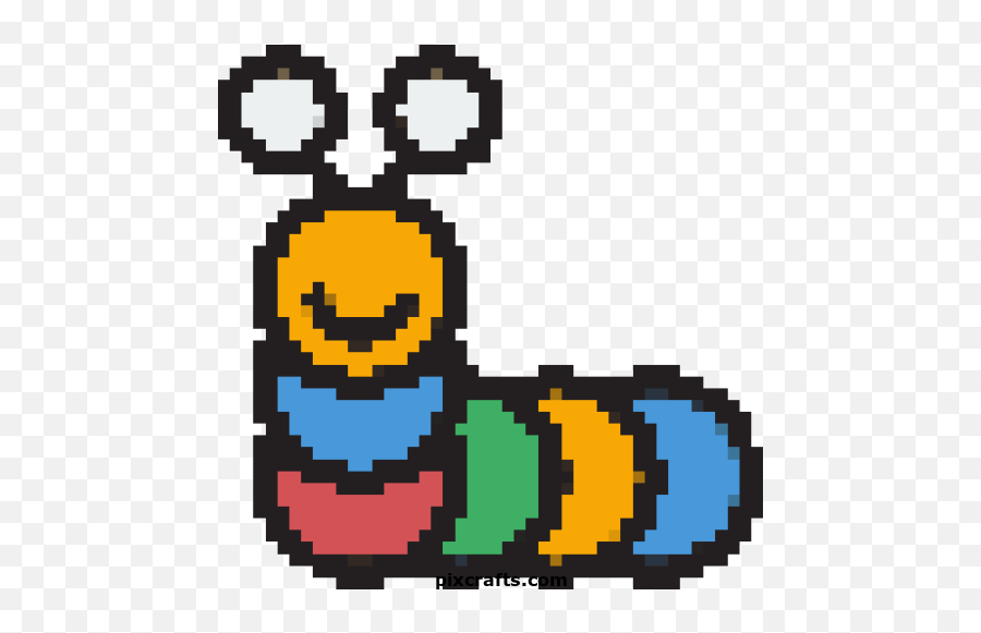 Caterpillar - Printable Pixel Art Png,Caterpillar Png