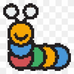 Caterpillar - Printable Pixel Art Png,Caterpillar Png