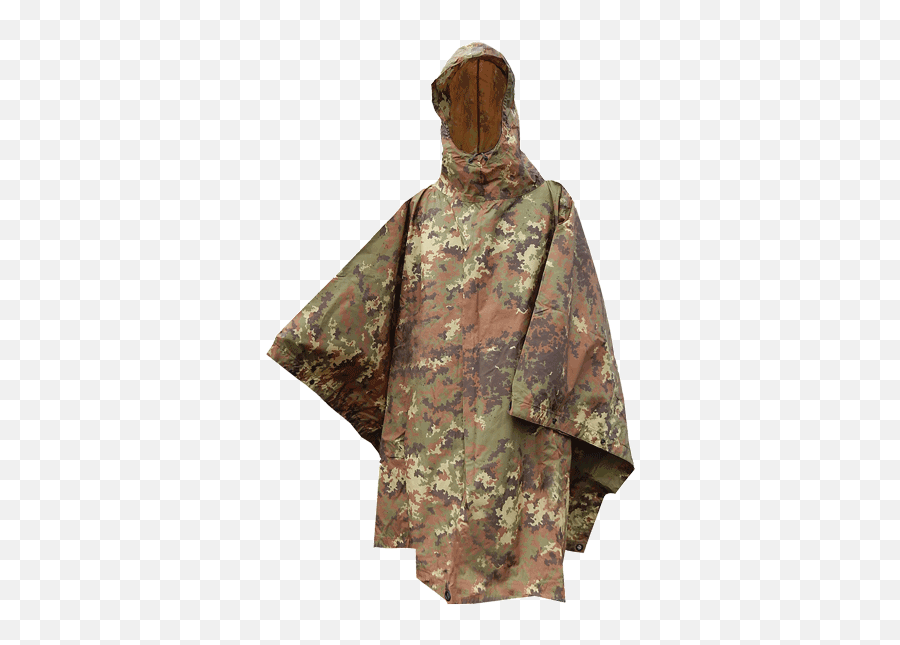 Italian Military Vegetato Poncho - Miltec Waterproof Poncho Ripstop Wet Weather Poncho Png,Poncho Png