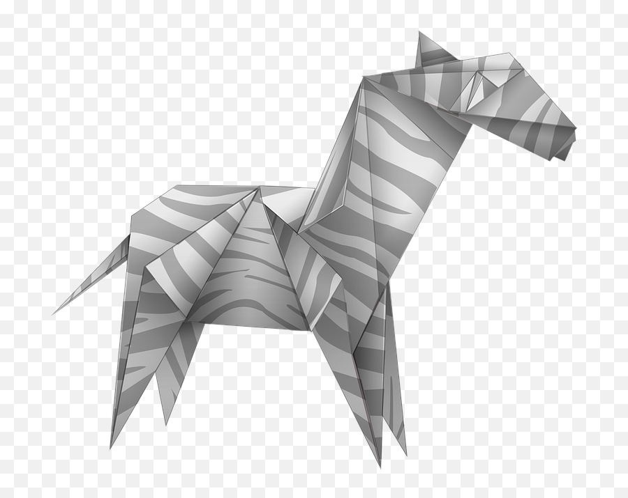 Origami Zebra Black And White - Free Image On Pixabay Paper Animal Png,White Paper Png