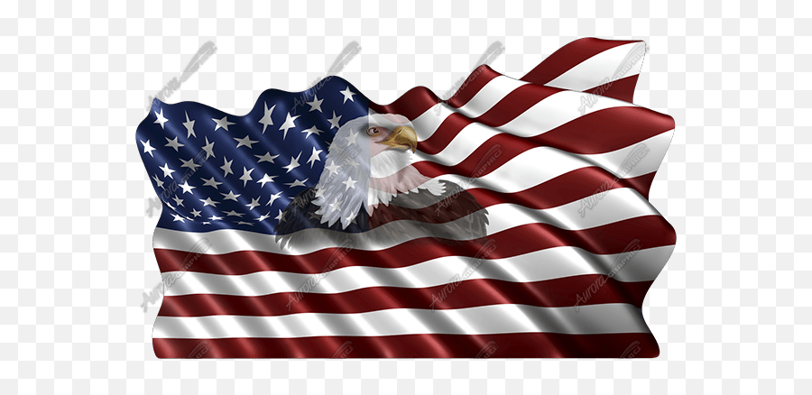 Waving American Flag Eagle Head Small 2 - Aurora Graphics American Flag And Eagle Png,Bald Eagle Head Png