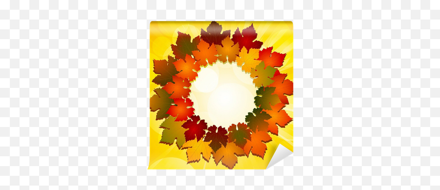 Autumn Leaf Border Wall Mural U2022 Pixers - We Live To Change Cartoon Autumn Leaves Png,Fall Leaves Border Png