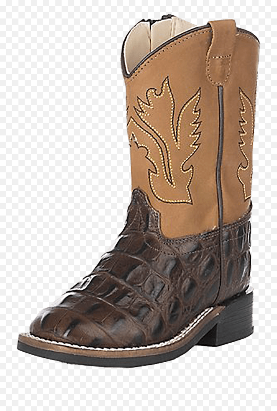 Old West Infant Square Toe Gator Print Cowboy Boot - Chocolate Round Toe Png,Boot Print Png
