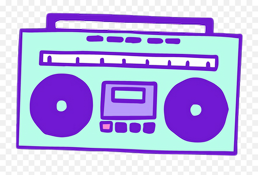 Radio Radyo Green Purple Yeil Mor Cute Kawaii - Kawaii Boombox Png,Boombox Transparent