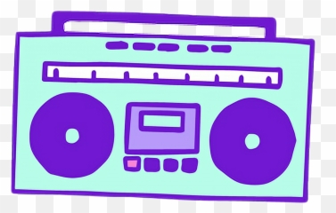Radio Radyo Green Purple Yeil Mor Cute Kawaii - Kawaii Boombox png