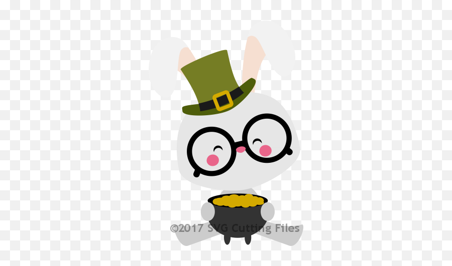 Chibi Bunny Holding Pot Of Gold - Costume Hat Png,Pot Of Gold Transparent