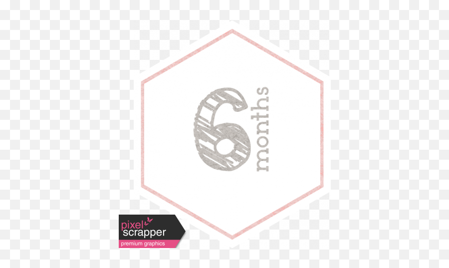 Baby Shower 6 Months Pink Hexagon Tag Graphic By Jessica - 5 Months Old Template Png,Baby Shower Logo