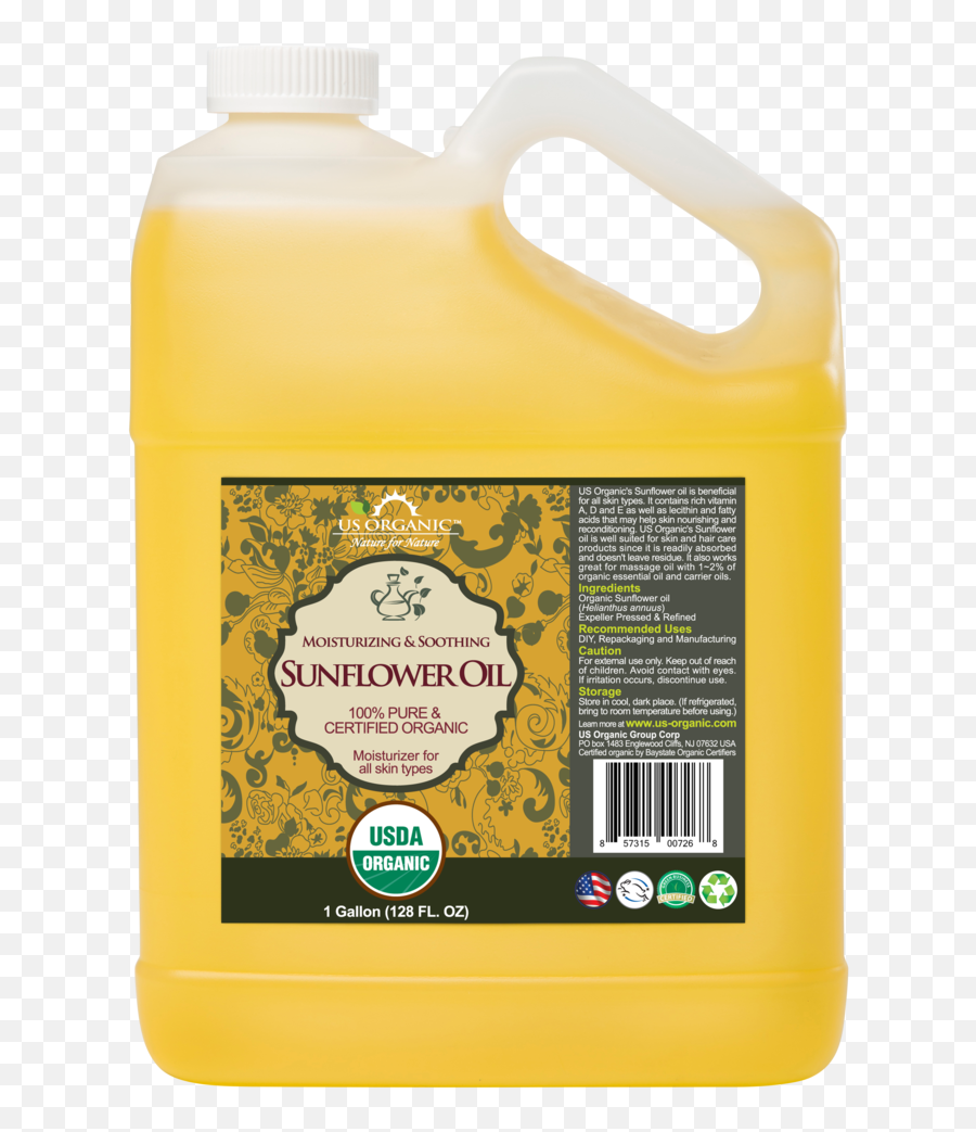 100 Pure Certified Usda Organic - Sunflower Oil 128 Oz 1 Gallon Usda Organic Png,Usda Organic Logo Png