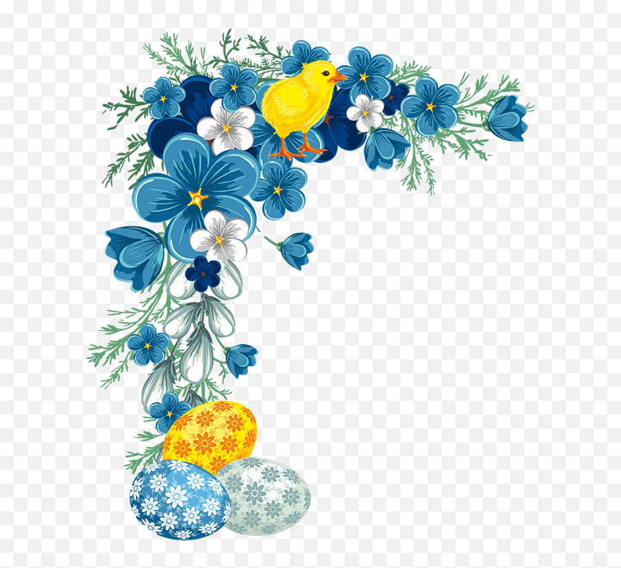 Clipart Borders Blue Flower - Vector Blue Flower Border Png,Blue Flowers Png