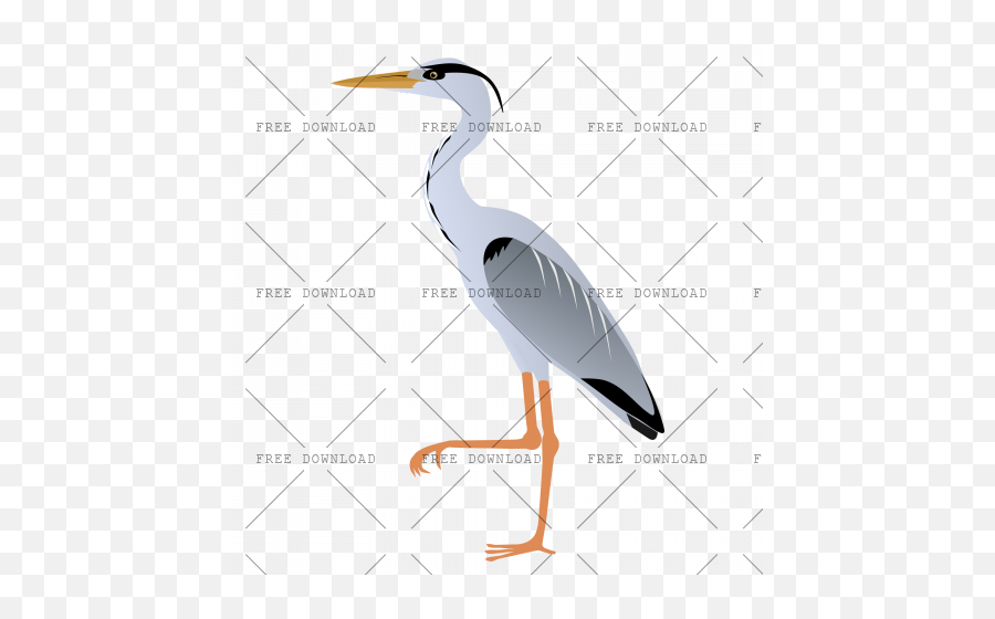 Crane Stork Bird Png Image With Transparent Background - Cartoon Heron Png,Crane Png