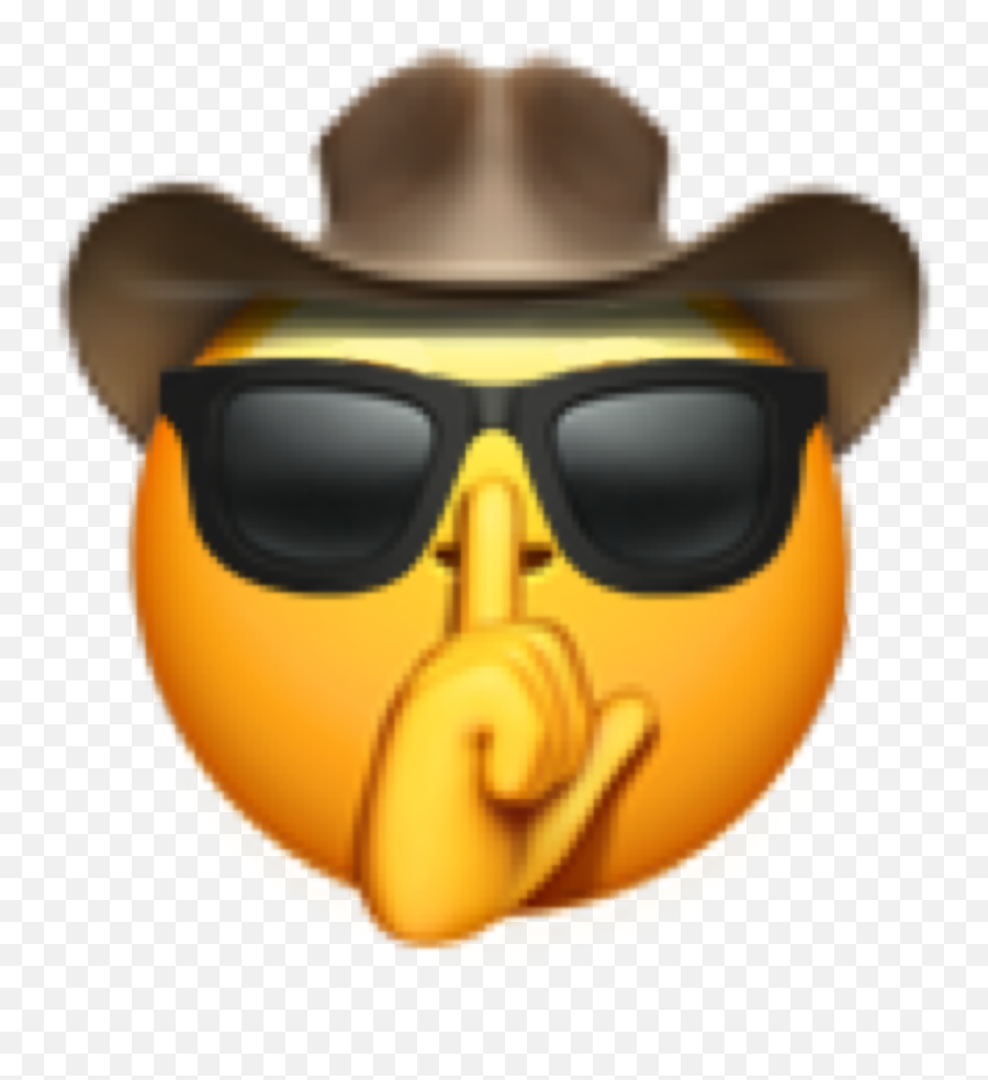 Emoji Cowboy Sunglasses Shutup Quiet Freetoedit - Cowboy Hat With Sunglasses Emoji Png,Sunglasses Emoji Transparent