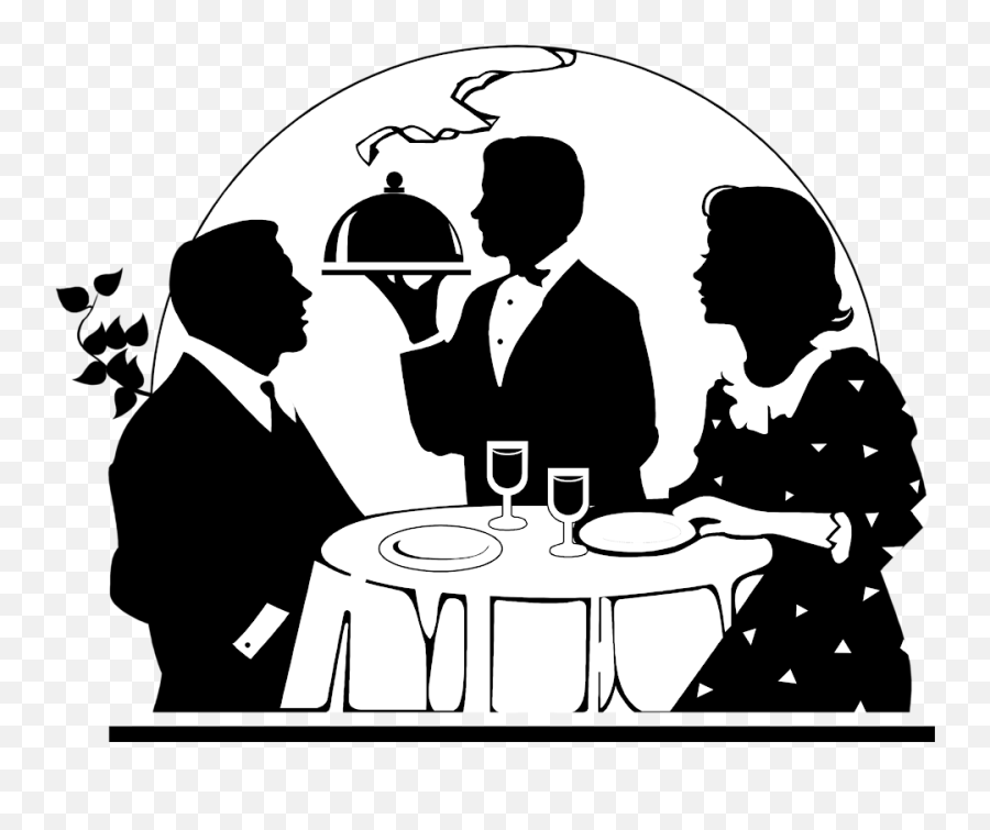 Waiter Serving Png High - Quality Image Png Arts Couple Having Dinner Silhouette,People Eating Png