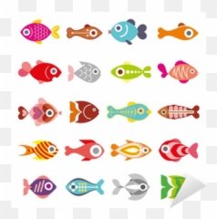 Sticker Fish Vector Icon Set - PIXERSUS Vecteur Poisson png