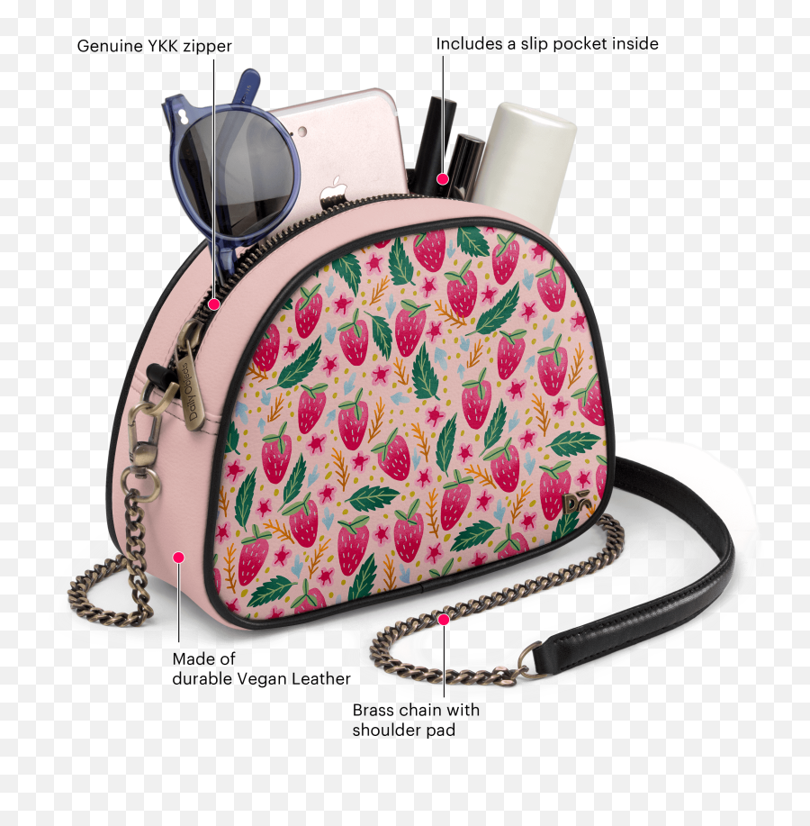 Strawberry Pattern - Arch Crossbody Bag Girly Png,Icon Coin Purse Strawberry