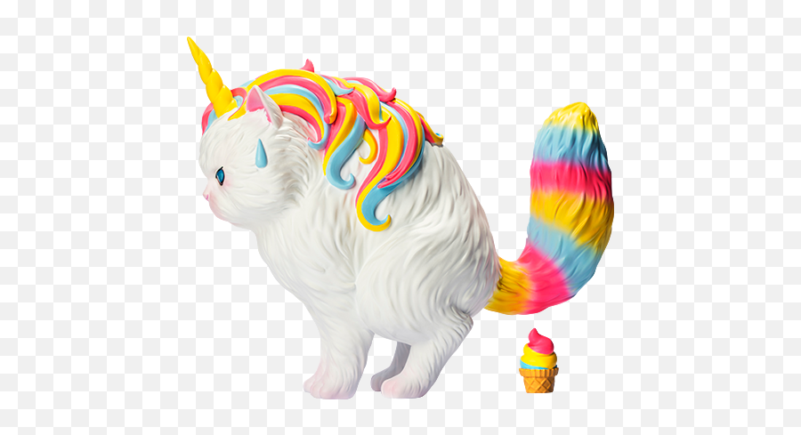 Strange Cat Unicat Rainbow Ice - Cream Vinyl Collectible By Soap Studio Rainbow Ice Cream Png,Ice Cream Transparent