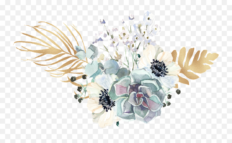Download This Graphics Is Hand Painted Succulent Bouquet Png - Succulent Transparent Background Corner,Painting Png