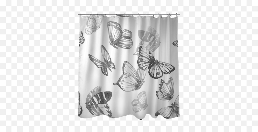 Download Watercolor Butterfly Vector Pattern Shower Curtain - Watercolor Butterflies Png,Butterfly Vector Png