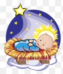 Picture Of Baby Jesus In A Manger - Nativity Baby Jesus Clipart Png,Manger Png