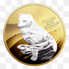 5 Oz Pure Silver Gold Plated Coin - Inner Nature Arctic Fox Arctic Fox Png,Arctic Fox Png