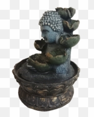 Elegant Monk Water Fountain With Led Lights - png