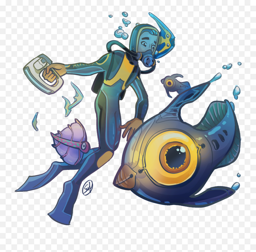 Nohsara Had To Do Some Quick Subnautica Fanart Because I - Subnautica Fanart Png,Subnautica Logo Png