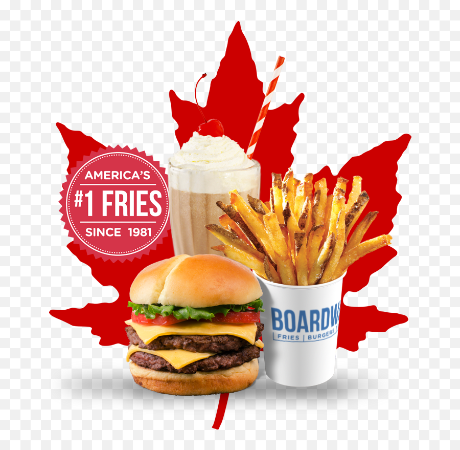 Cheeseburger Fries And Milkshake - Maple Leaf Canada Flag Transparent Png,Burger And Fries Png