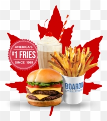 Cheeseburger Fries And Milkshake - Maple Leaf Canada Flag Transparent Png,Burger And Fries Png