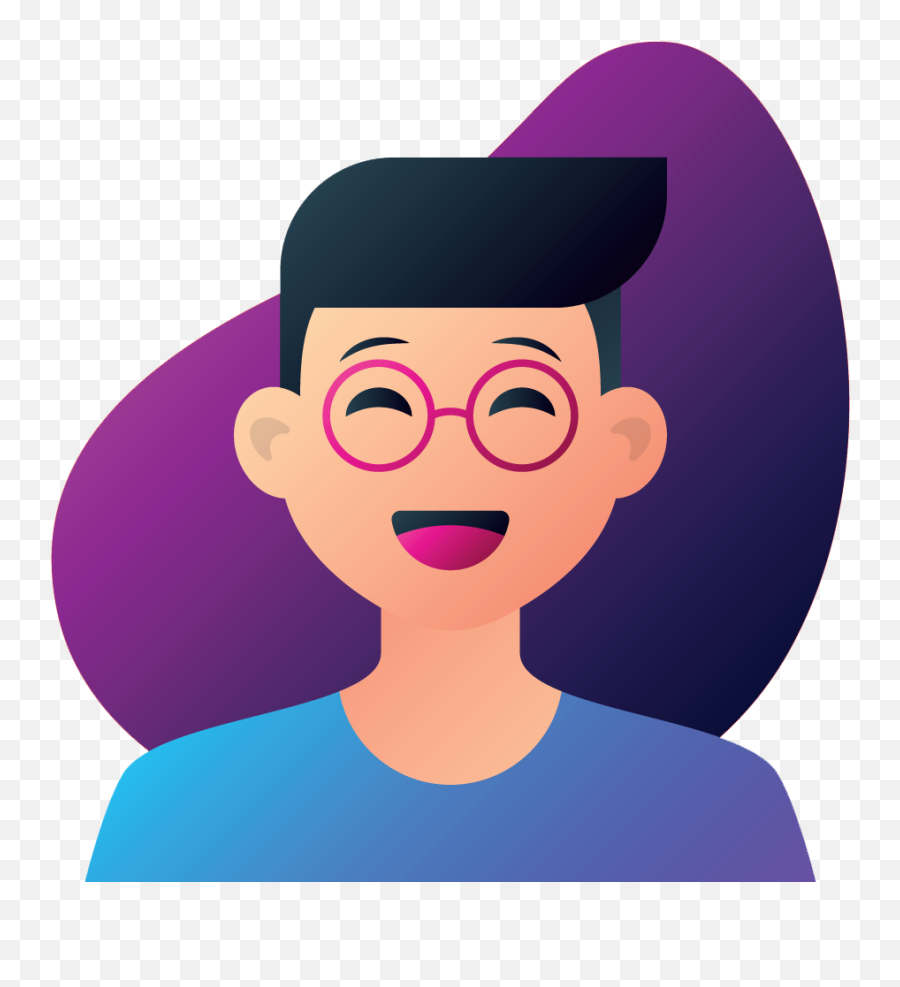 Download Happy Customer - Teen Boy Cartoon With Glasses Hd Disegno Ragazzo Con Occhiali Png,Cartoon Glasses Transparent