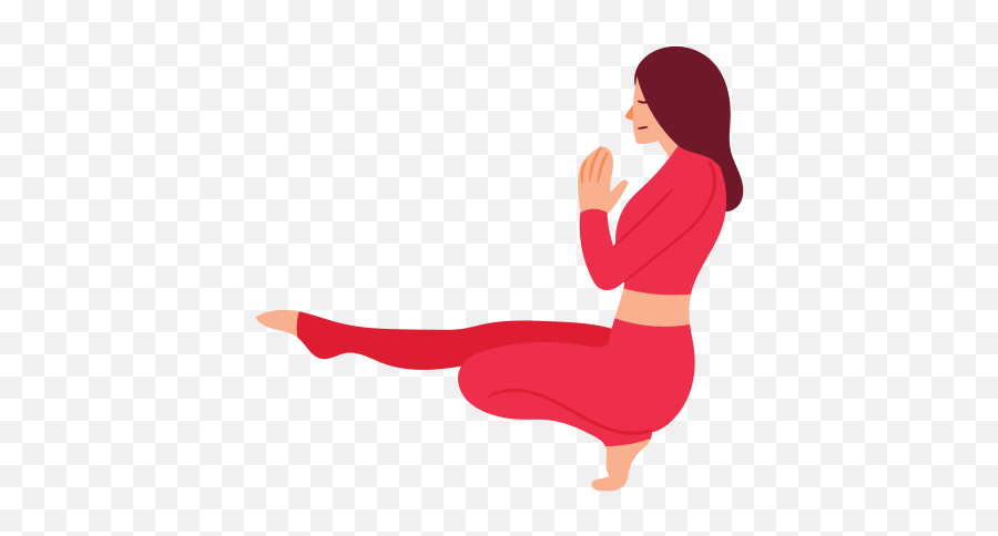 Flat Yoga Lady Png - Flat Vector Illustration Of A Woman Yoga,Flat Hand Png