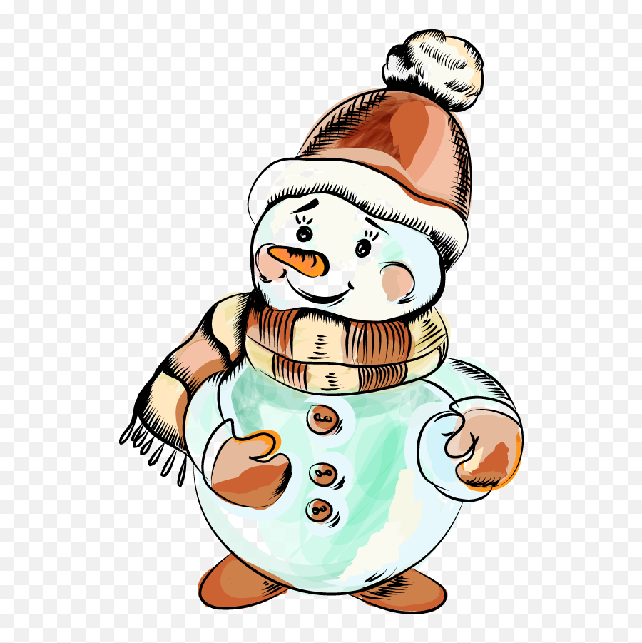 Snowman Christmas Drawing Cartoon For - Happy Png,Snowman Transparent