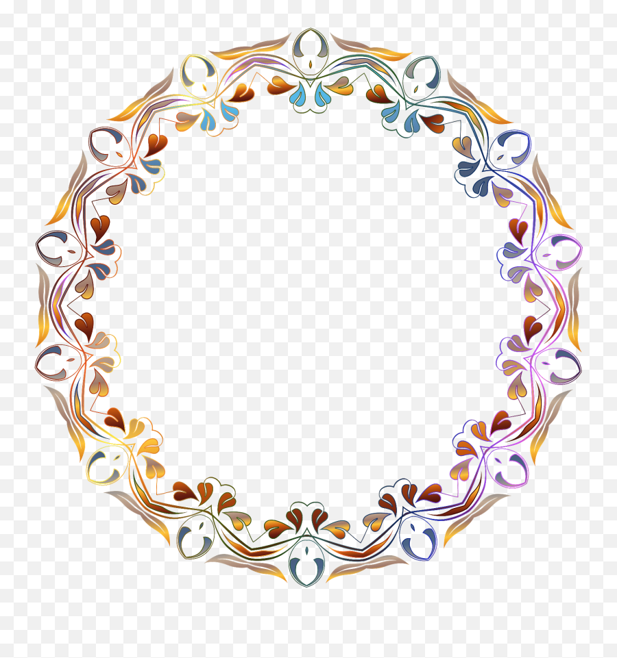 Coloured Floral Round Frame Transparent - Celebrating Mabon Png,Round Frame Png