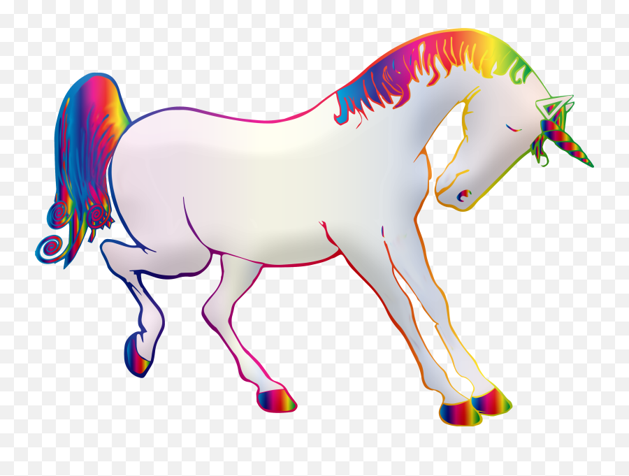 Unicorn Rainbow Drawing - Kuda Poni Warna Warni Png,Rainbow Unicorn Png
