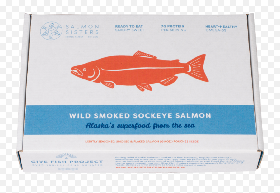 Wild Smoked Sockeye Salmon Box - Frozen Salmon Bulk Box Png,Salmon Transparent