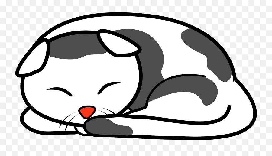 Cat Sleeping Clipart Free Download Transparent Png Creazilla - Sleeping Black And White Cat Clipart,Cat Transparent