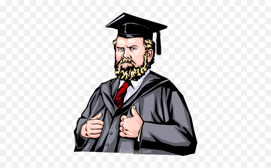 Professor With Graduation Cap Royalty - Clipart Headteacher Png,Graduation Cap Vector Png