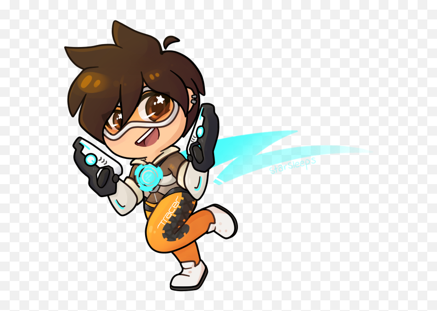 Overwatch Hero Commissions Are - Tracer Chibi Png,Tracer Transparent