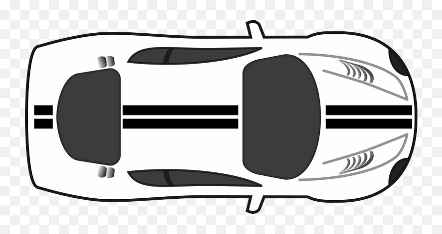Black And White Car - Transparent Racing Car Top View Png,Car Top View Png