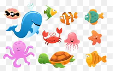 Sea Creatures Png Hd Pictures - Vhvrs Sea Animals Vector Png,Ocean Clipart Png