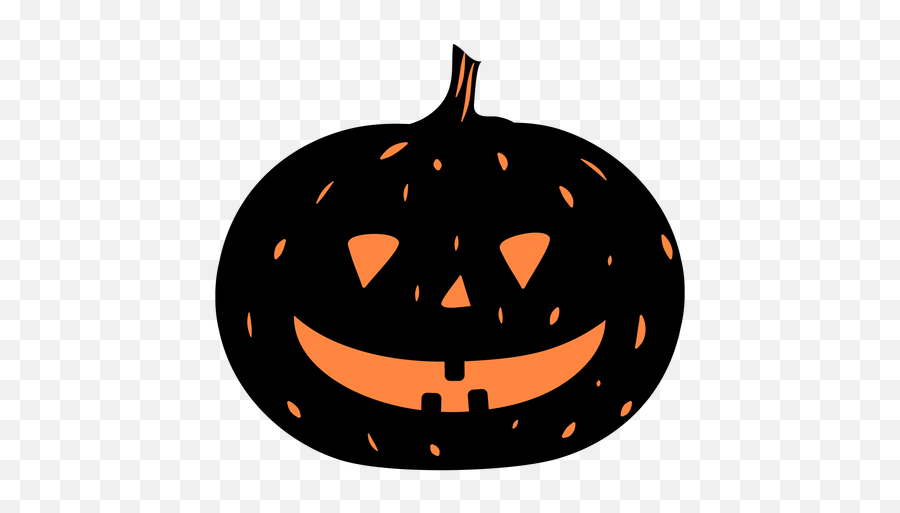 Smiling Black Pumpkin Illustration - Black Pumpkin Vector Png,Evil Pumpkin Icon